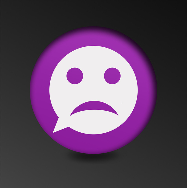 Icono de cara triste. Tristeza depresión símbolo de chat
. - Foto, Imagen