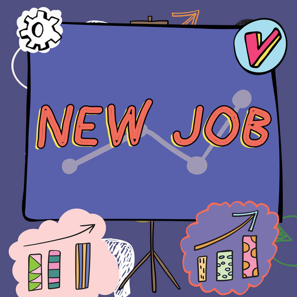 Käsin kirjoittaminen merkki Uusi työpaikka, Internet Concept allekirjoitussopimus Työmahdollisuuksien löytäminen Paremman palkan hakeminen - Valokuva, kuva