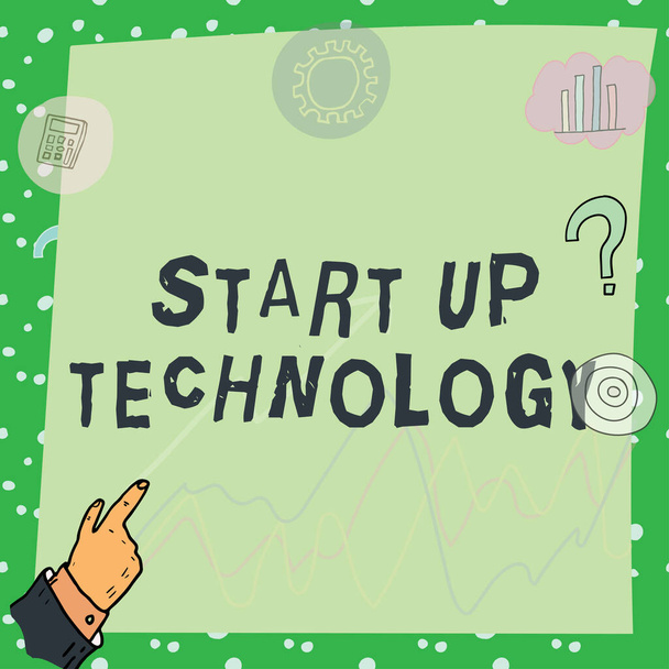 Didascalia di testo che presenta Start Up Technology, Word Written on Young Technical Company inizialmente finanziata o finanziata - Foto, immagini