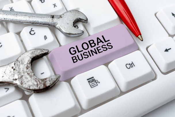 Inspiracja pokazując znak Globalny BiznesHandel i system biznesowy firma robi na całym świecie, Word for Trade i system biznesowy firma robi na całym świecie - Zdjęcie, obraz