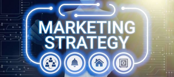 商品サービスビジネスのレイアウト方法に関するマーケティング戦略を提示するテキストキャプションビジネス概要商品サービスビジネスのレイアウト方法に関するスキーム - 写真・画像