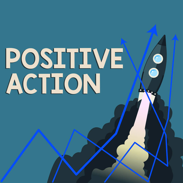 Sign displaying Positive Actiondoing good attitude against certain situation Fine reaction, Business concept doing good attitude against certain situation Fine reaction - Photo, Image