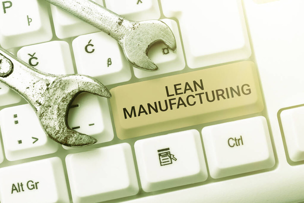 Εννοιολογική λεζάντα Lean ManufacturingWaste Minimation χωρίς να θυσιάζεται η παραγωγικότητα, Επιχειρηματική επισκόπηση Waste Minimization χωρίς να θυσιάζεται η παραγωγικότητα - Φωτογραφία, εικόνα