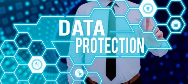 знак, показывающий Data ProtectionProtection IP-адреса и персональные данные от вредоносного программного обеспечения, Бизнес-идея Защита IP-адресов и персональных данных от вредоносного программного обеспечения - Фото, изображение