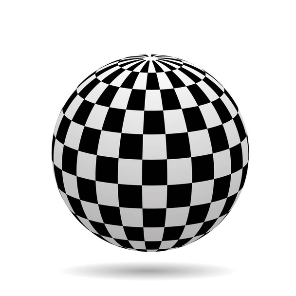 Abstract halftone 3d sphere, realistic 3d printed ball. Vector illustration - Вектор,изображение