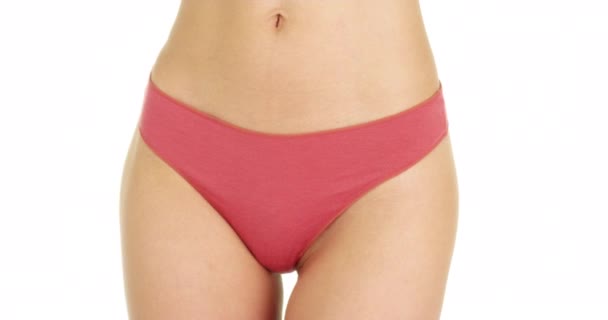 Woman wearing pink underwear - Footage, Video