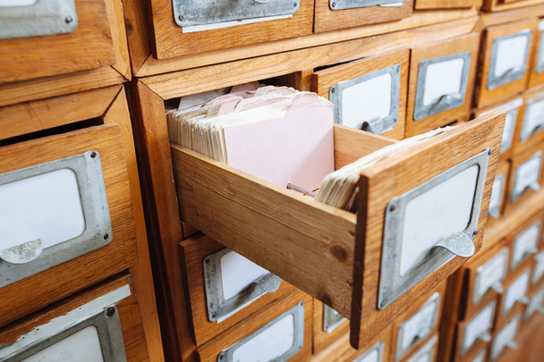 Library file cabinet drawer - Φωτογραφία, εικόνα