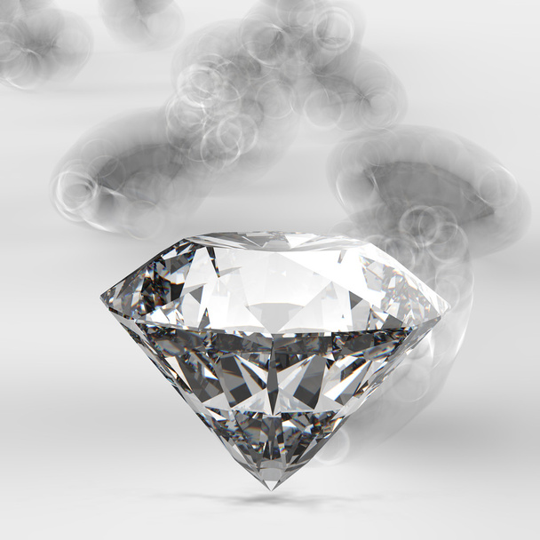 Diamanten 3D-samenstelling op grijze achtergrond  - Foto, afbeelding