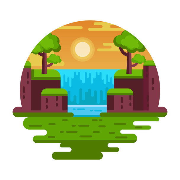 green planet with trees and sky vector illustration design - Vetor, Imagem