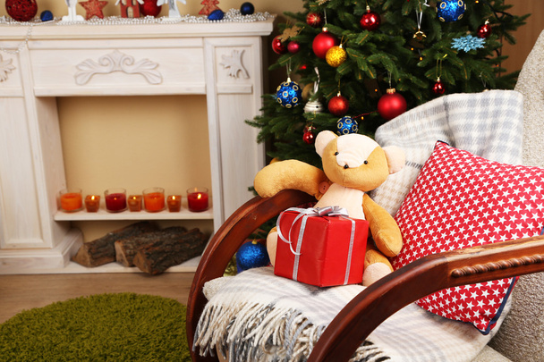 Christmas interior with rocking chair - Zdjęcie, obraz