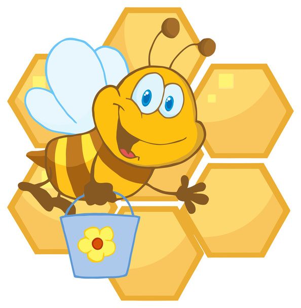 Méh rajzfilmfigura - Vektor, kép