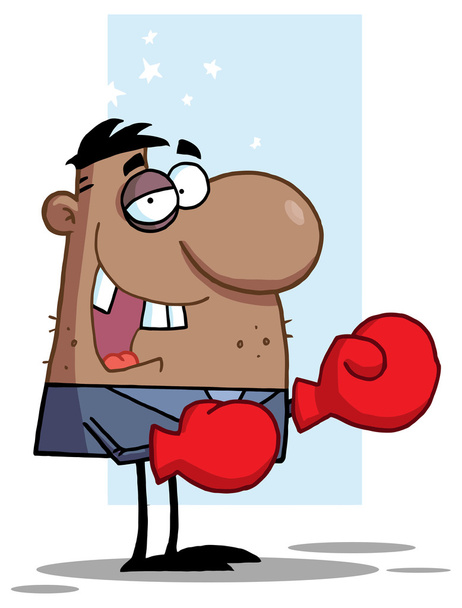 Businessman in Boxing Gloves - Vector, Image