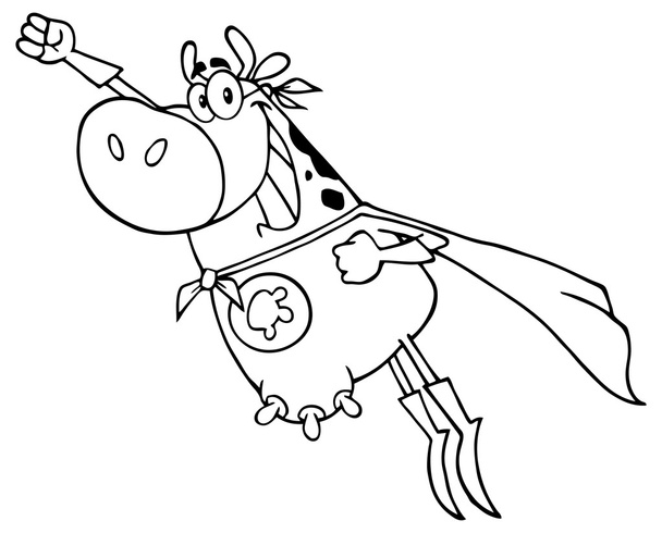 Супер герой корова - Вектор,изображение