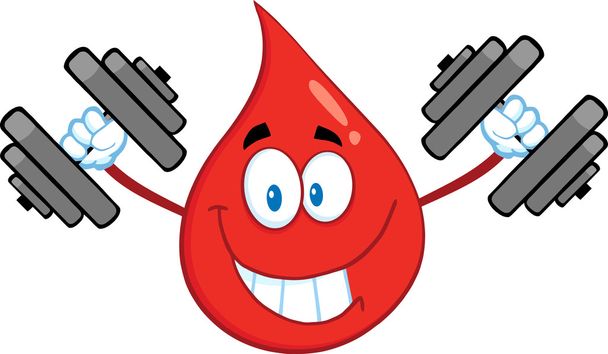 Blood Drop  With Dumbbells. - Vector, Image