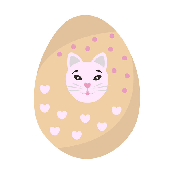 Easter egg with a cat muzzle - Vektori, kuva