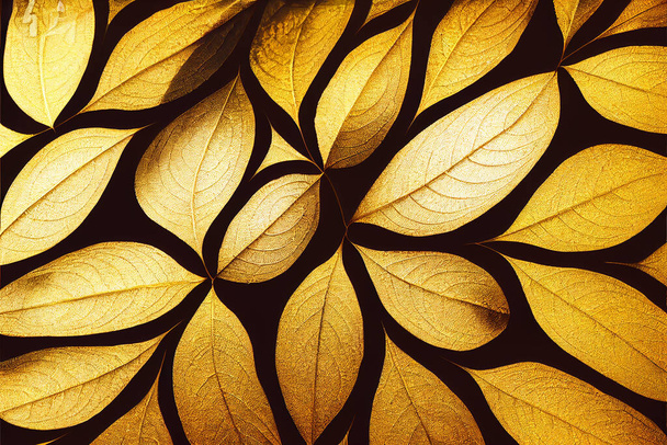 kultainen lehdet fraktaali monimutkainen yksityiskohta abstrakti rokokoo kukka tausta - Valokuva, kuva