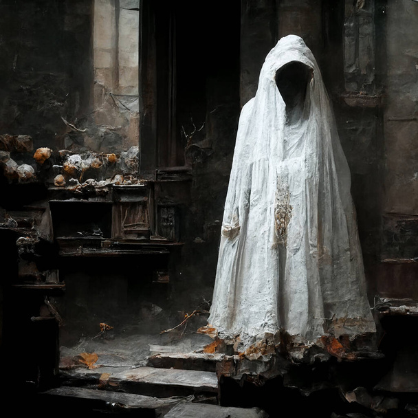 spaventoso donna fantasma in abbandonato spettrale edificio orrore halloween - Foto, immagini