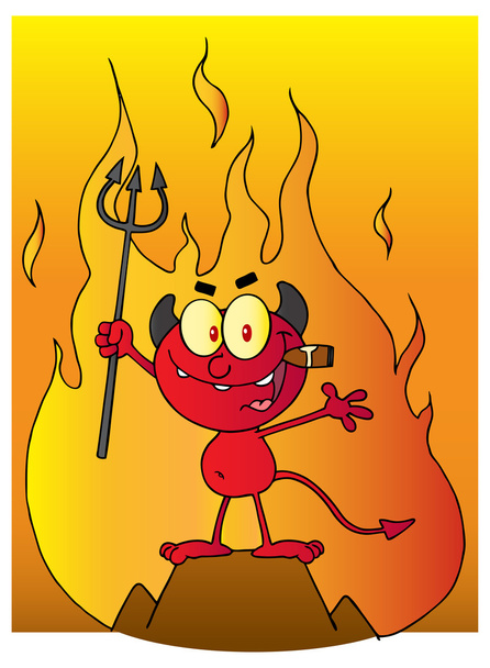 Диявол персонажа з мультфільму
 - Вектор, зображення