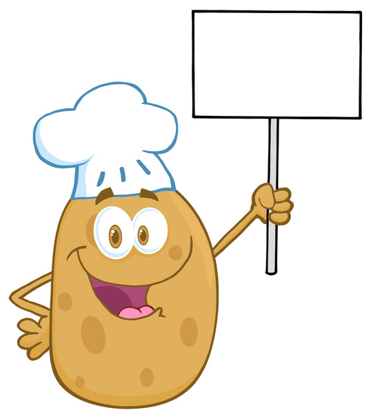 Chef-kok aardappel karakter - Vector, afbeelding