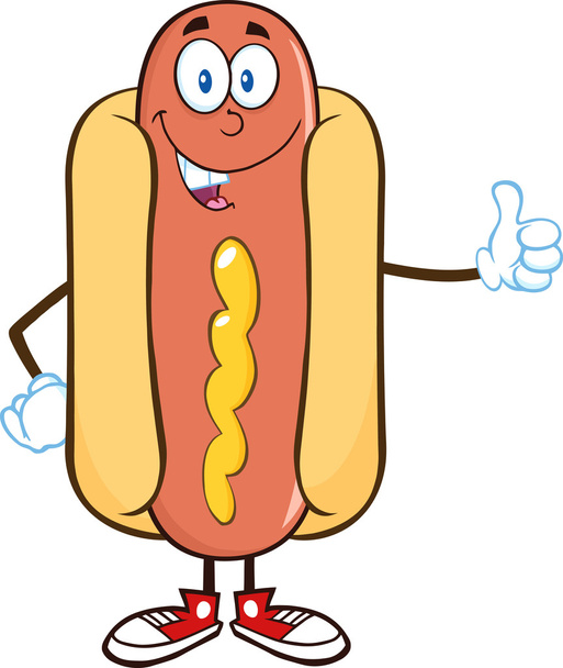 Hot Dog ukazuje palec - Vektor, obrázek