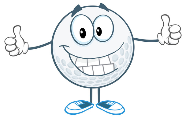 Winking Golf Ball with Thumb Up - Vector, Image