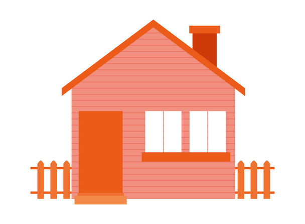 Ícone da casa rosa no fundo branco
 - Vetor, Imagem