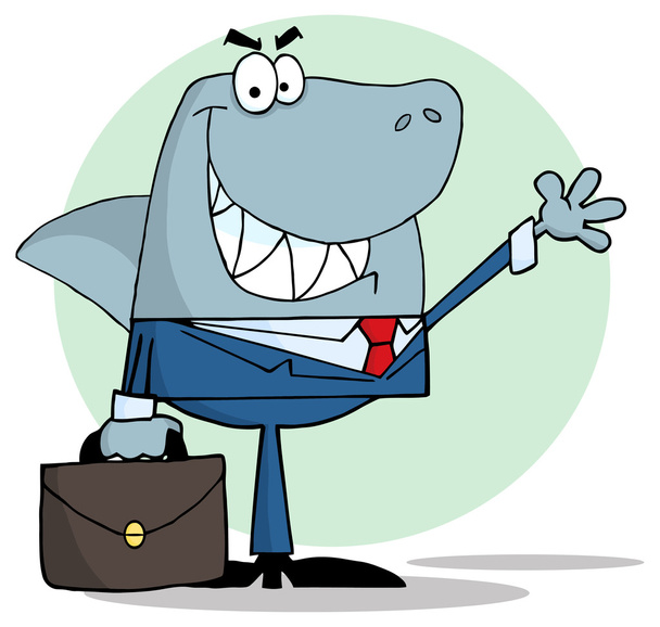 微笑んでビジネス サメ - ベクター画像