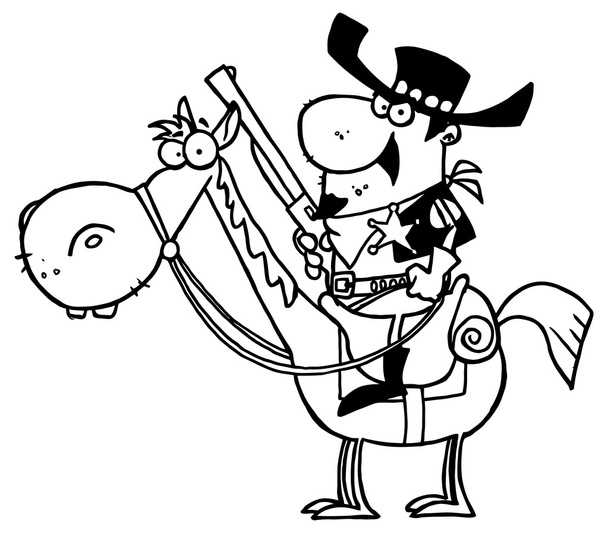 Cartoon-Sheriff mit Pistole - Vektor, Bild