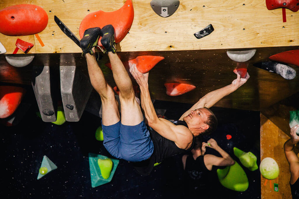Ukraine. Kiev. 24.09.2022 competitions in climbing, bouldering. climbing gym "Space". High quality photo - 写真・画像
