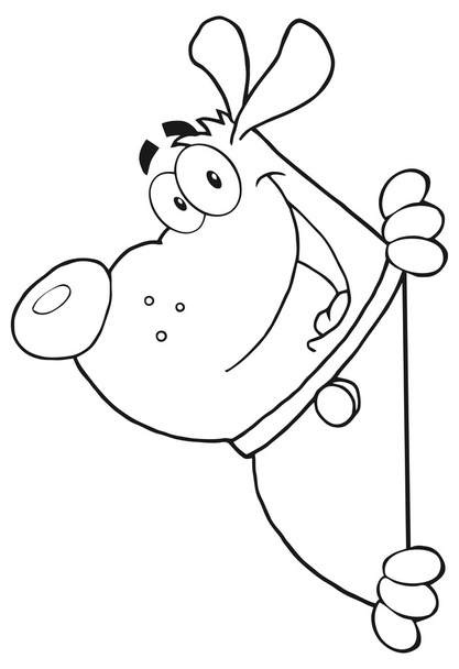 Outlined Fat Dog - Vector, Image