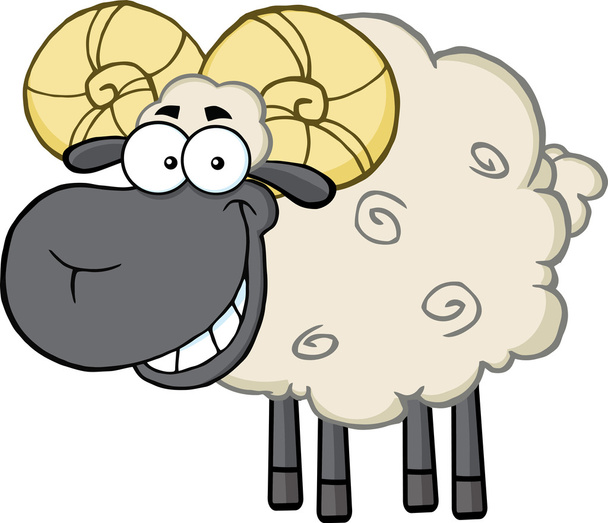 Carácter de dibujos animados de ovejas carnero
. - Vector, Imagen