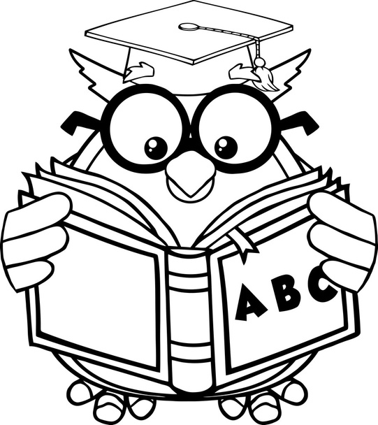 Profesor de búho con ABC Book
. - Vector, Imagen