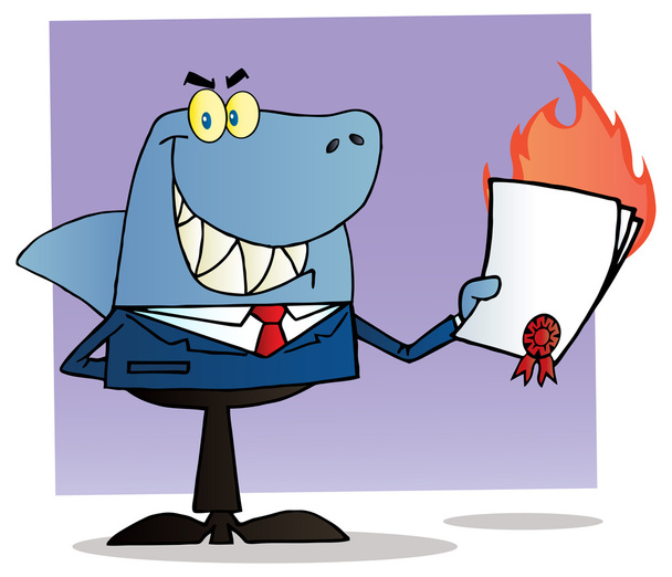 cartoon Shark with paper - Vector, Image