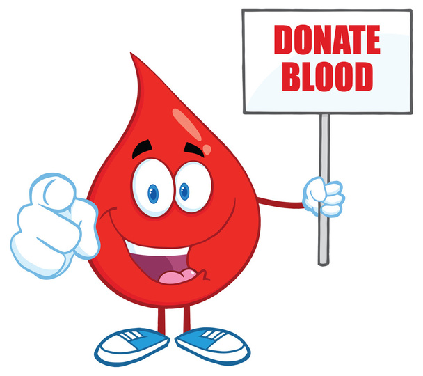 Blood Drop with Blank Sign - Vector, Image
