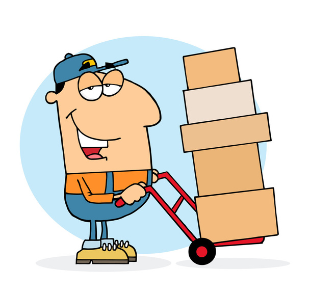Man delivering boxes - Vector, Image