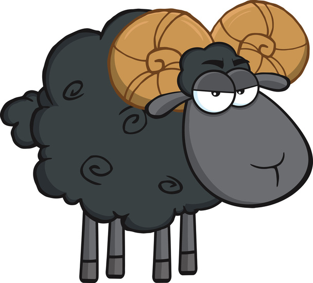 Baran owca postać z kreskówki - Wektor, obraz