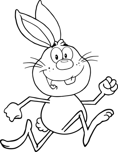 Conejo de dibujos animados carácter corriendo
. - Vector, Imagen