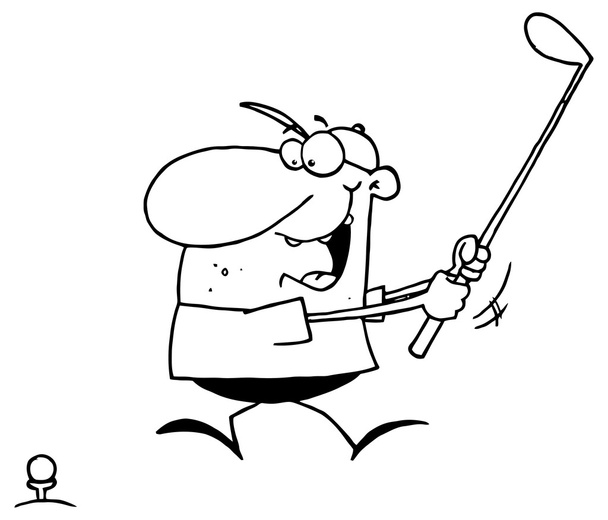 мультиплікаційний персонаж гольфіст
 - Вектор, зображення