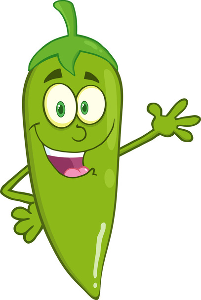 Zelené chilli Pepper mává - Vektor, obrázek