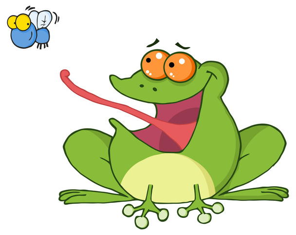 Frog And Fly   Character - Vector, Image
