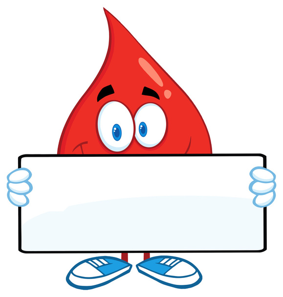Blood Drop  Holding A Banner - Vector, Image