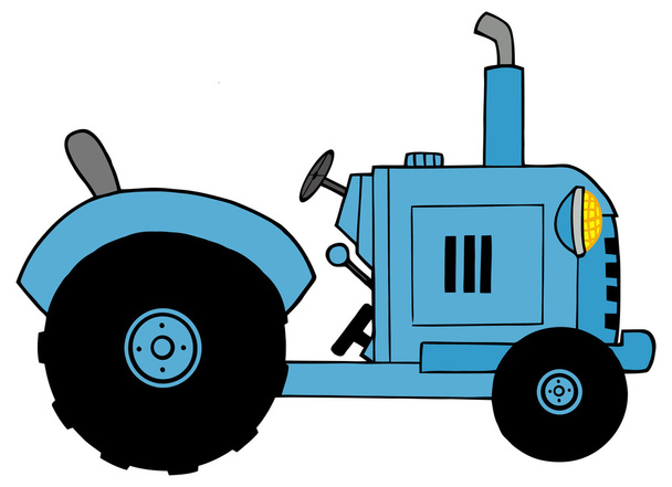 Tractor de granja azul
 - Vector, imagen