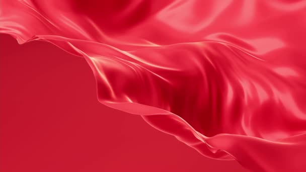 Flowing red cloth background, 3d rendering. - Footage, Video