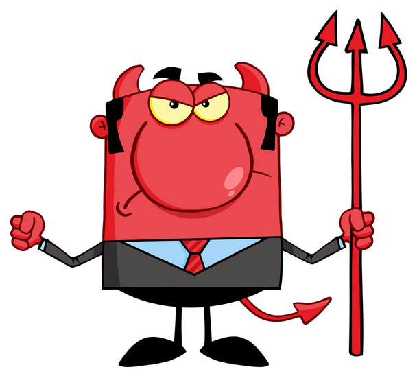 Сердитий диявол з тризуб - Вектор, зображення