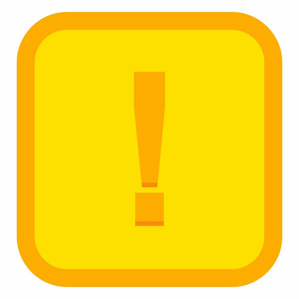 Exclamation mark, Attention sign, Caution icon, Hazard warning symbol, vector mark symbols Yellow style. Isolated icon. Flat style vector illustration. - Vector, Image