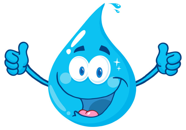 Характер счастливой капли воды
 - Вектор,изображение