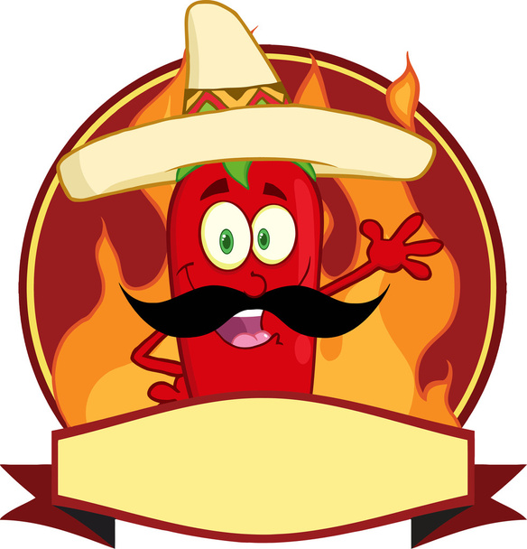Meksikolainen chili-pippuri-logo
 - Vektori, kuva