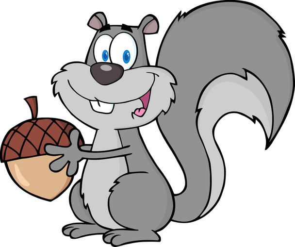 Mignon personnage de dessin animé écureuil
 - Vecteur, image