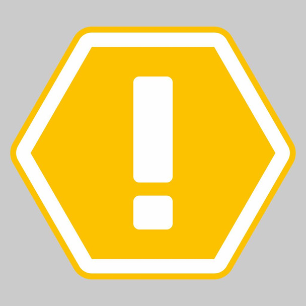Exclamation mark, Attention sign, Caution icon, Hazard warning symbol, vector mark symbols Yellow style. Isolated icon. Flat style vector illustration. - Vector, Image
