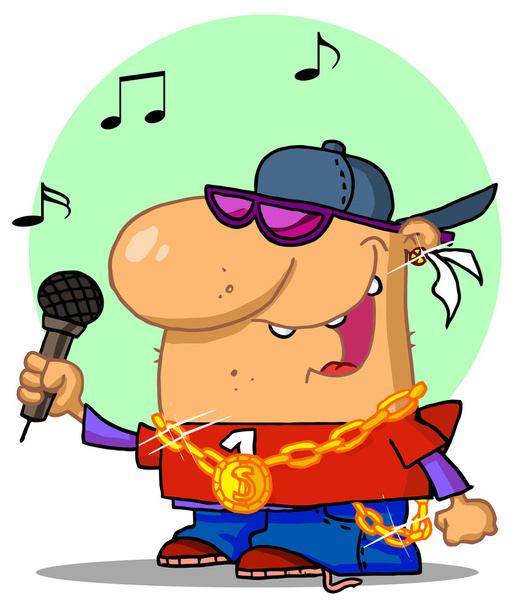 cartoon  rapper character - Διάνυσμα, εικόνα